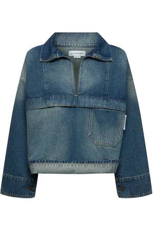 Victoria Beckham Tunica Oversize In Denim Di Cotone