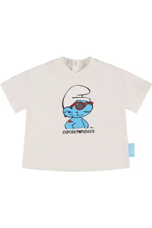 Emporio Armani T-shirt Smurfs In Jersey Di Cotone