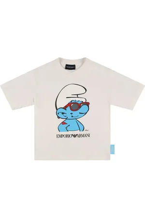 Emporio Armani T-shirt Smurfs In Jersey Di Cotone