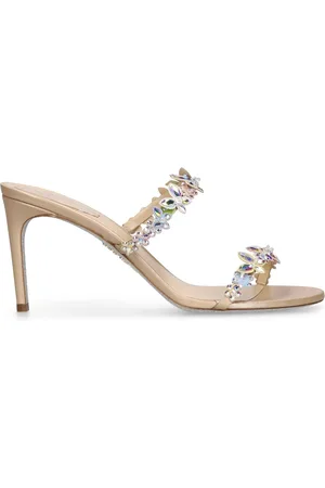 RENE CAOVILLA Sandali In Raso Con Fiore 80mm
