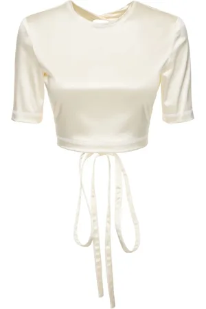 Patou Top In Raso Stretch Con Fiocco
