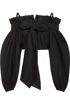 Patou Camicia Cropped In Popeline Con Fiocco