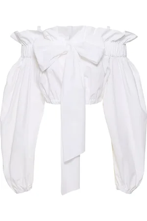 Patou Crop Top In Popeline Con Fiocco