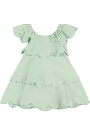 Stella McCartney Vestito A Balze In Popeline Di Cotone