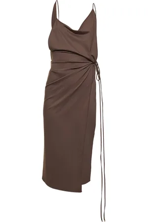 The Attico Vestito Midi In Lycra Con Spacco Laterale