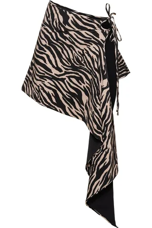 The Attico Gonna Asimmetrica In Lycra Stampata