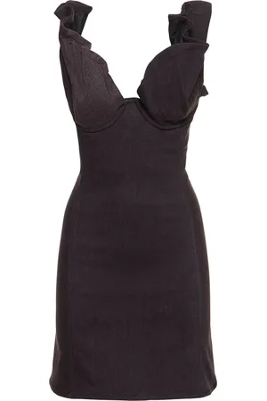Y / PROJECT Vestito In Denim Con Ruches