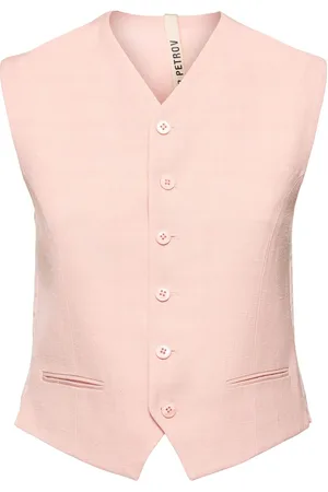 PETAR PETROV Gilet Sartoriale In Seta E Canapa