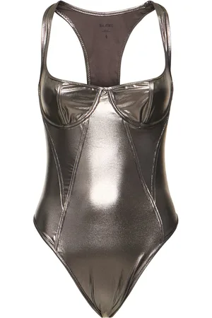 The Attico Costume Intero In Lycra A Costine