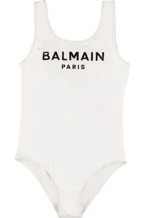 Balmain Costume Intero In Lycra Con Logo