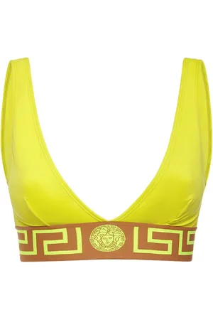 VERSACE Top Bikini A Triangolo In Lycra Con Greca