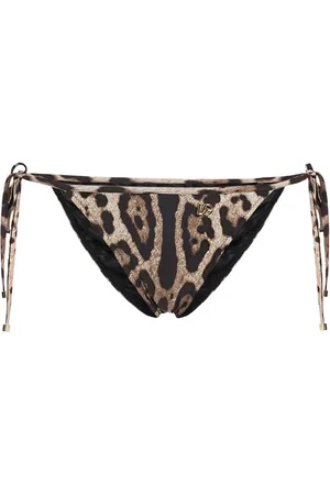 Dolce & Gabbana Slip Bikini In Jersey Leopard
