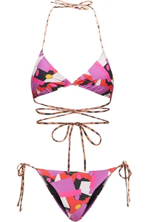 Reina Olga Set Bikini A Triangolo Miami Stampato