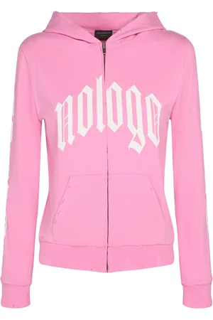 Balenciaga Felpa Nologo In Misto Cotone Con Zip E Cappuccio