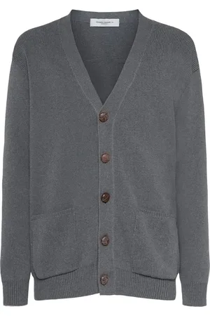 Golden Goose Cardigan In Maglia Di Cotone Con Logo