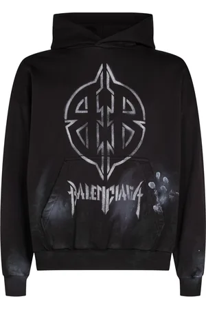 Balenciaga Felpa Con Cappuccio Metal Bb In Cotone