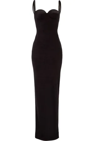 Balenciaga Vestito Lungo In Jersey Di Velluto