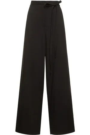 Totême Pantaloni Larghi In Viscosa Fluida E Lino
