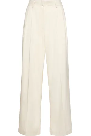 Totême Pantaloni Larghi In Seta E Cotone