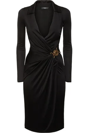 VERSACE Vestito Midi In Jersey Di Crepe Stretch