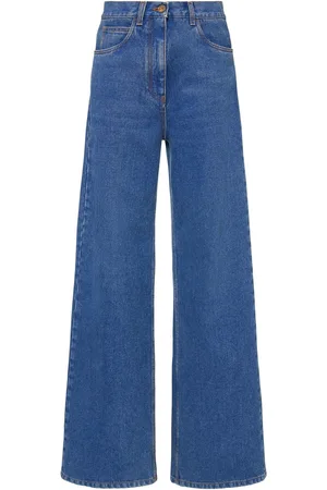 Etro Jeans Larghi Vita Alta In Denim