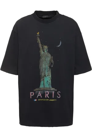 Balenciaga T-shirt Paris Liberty In Cotone Stampata