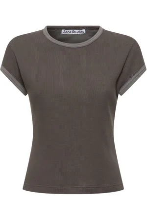 Acne Studios T-shirt Emrie In Cotone Waffle Wave