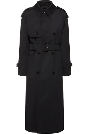 Burberry Trench Lungo In Lana Vergine