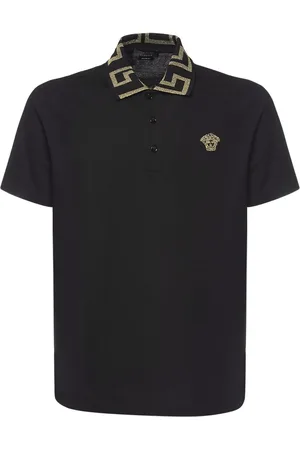 VERSACE Polo Taylor Fit In Cotone Con Greca