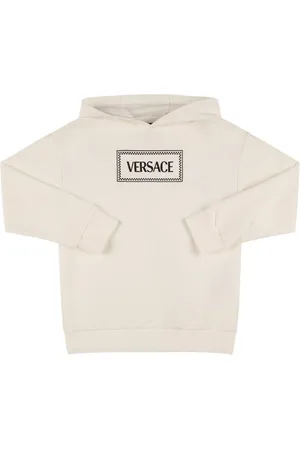 VERSACE Felpa In Cotone / Stampa Logo E Cappuccio