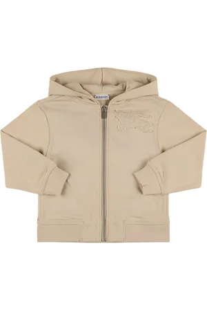 Burberry Felpa In Cotone Con Zip E Cappuccio