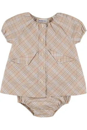 Burberry Vestito E Culotte In Cotone Check