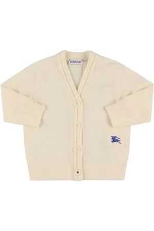 Burberry Cardigan In Maglia Di Lana Con Ricami