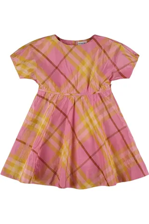 Burberry Vestito In Seta Stampa Check