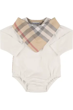 Burberry Body In Cotone E Bavaglino Stampa Check