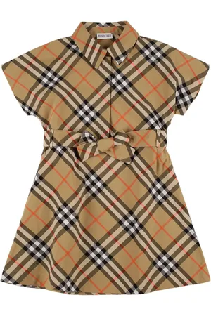 Burberry Vestito In Popeline Di Cotone Check