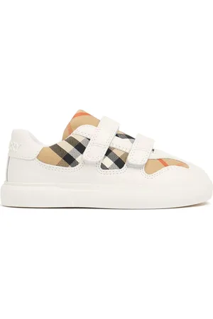Burberry Sneakers In Cotone E Pelle Con Strap