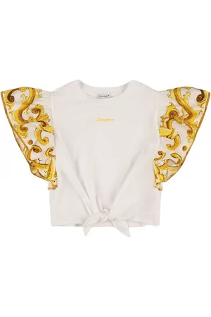 Dolce & Gabbana T-shirt In Jersey Di Cotone Stampa Maiolica
