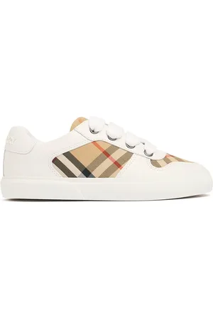 Burberry Sneakers In Cotone E Pelle Con Strap
