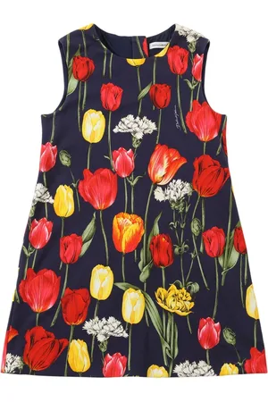 Dolce & Gabbana Vestito In Misto Cotone Interlock Stampato