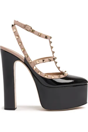 VALENTINO GARAVANI Sandali Rockstud In Vernice 155mm