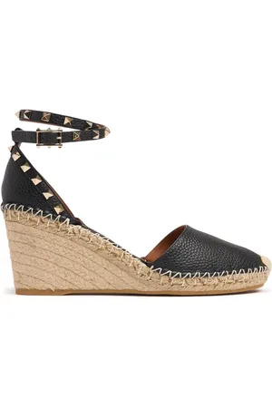 VALENTINO GARAVANI Sandali Rockstud In Pelle Con Zeppa 85mm