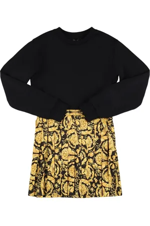 VERSACE Vestito In Felpa Di Cotone Con Stampa