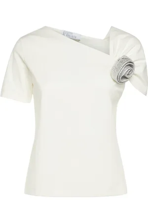 GIUSEPPE DI MORABITO Top In Misto Cotone Con Rosa