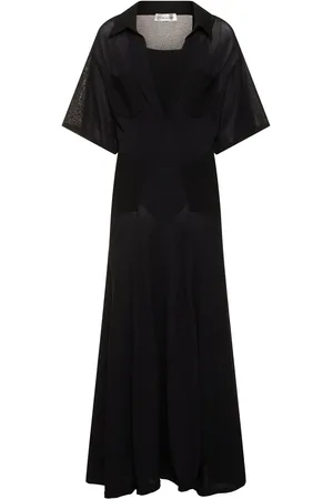 Victoria Beckham Vestito Lungo In Maglia Di Misto Cotone Leggero