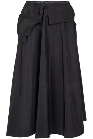 Maison Margiela Gonna Midi In Taffetà Drappeggiato