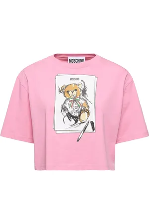 Moschino T-shirt Cropped In Jersey Di Cotone