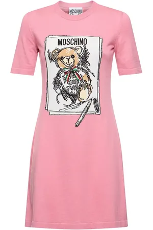 Moschino Vestito Mini In Maglia Di Cotone Con Stampa