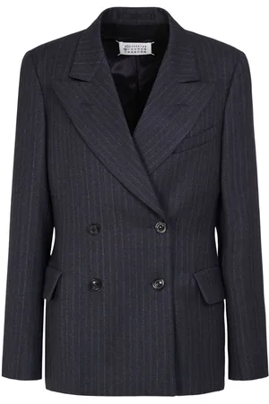 Maison Margiela Blazer Doppiopetto In Lana Gessata