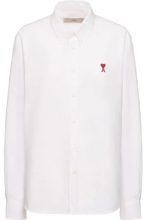 Ami Camicia In Popeline Di Cotone Con Logo